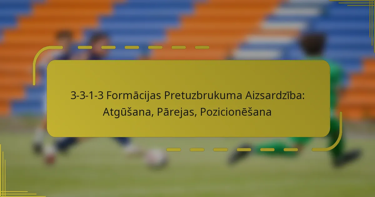 3-3-1-3 Formācijas Pretuzbrukuma Aizsardzība: Atgūšana, Pārejas, Pozicionēšana